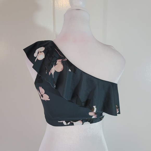 ALBION Size	M Orchid Icon Wave Swim Crop Top One Shoulder Ruffle Layer Feminine - Picture 6 of 11